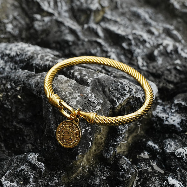 Bracelet jonc torsadé Saint Benoît de Christianartworkshop - image 1
