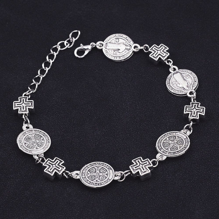 Bracelet de protection Croix Médaille Saint Benoît de Christianartworkshop - Argent - image 0