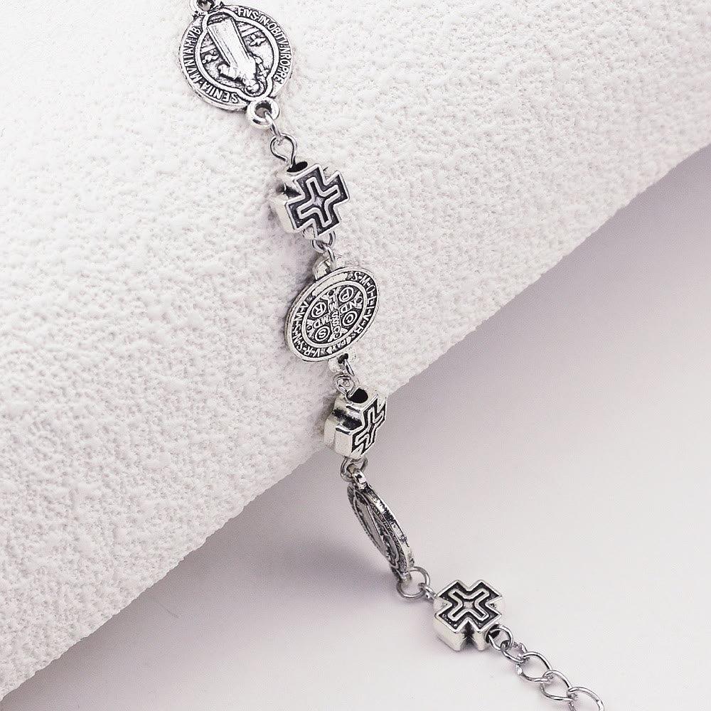 Bracelet de protection Croix Médaille Saint Benoît de Christianartworkshop - image 3