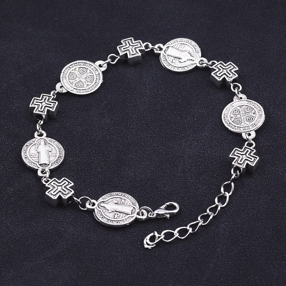 Bracelet de protection Croix Médaille Saint Benoît de Christianartworkshop - image 4