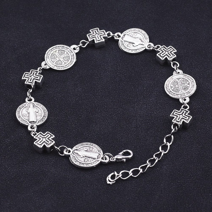 Bracelet de protection Croix Médaille Saint Benoît de Christianartworkshop - image 4