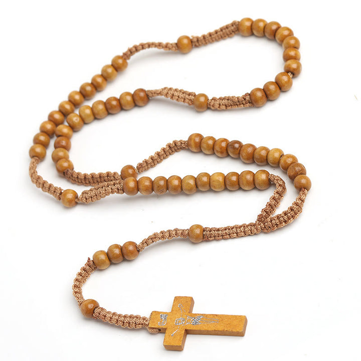 Croix de bois chrétienne Chapelet de prière - image 4