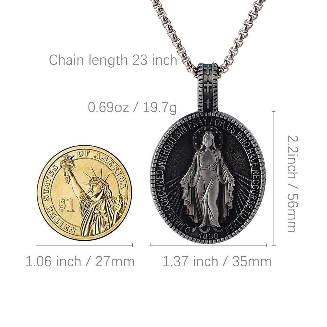 Christianartworkshop Collier pendentif médaillon miraculeux de la Vierge Marie - image 4