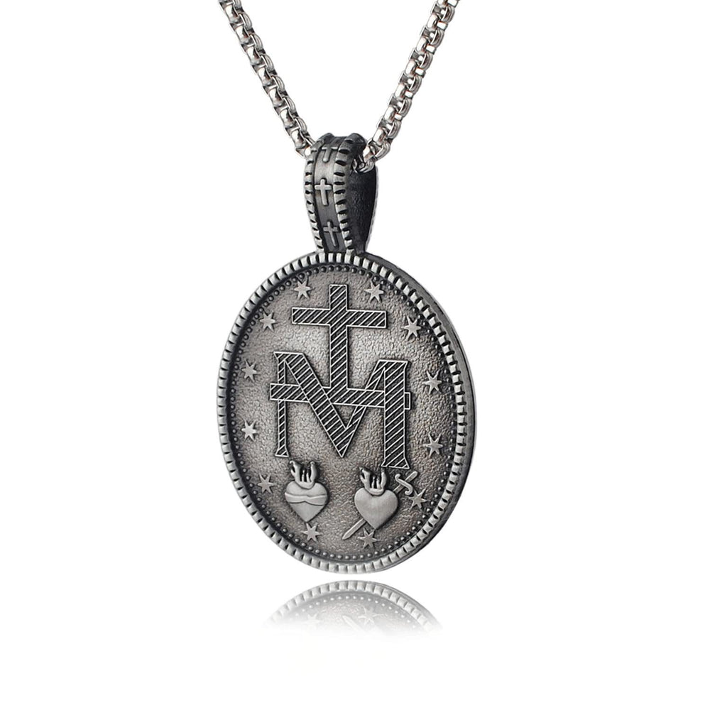 Christianartworkshop Collier pendentif médaillon miraculeux de la Vierge Marie - image 1