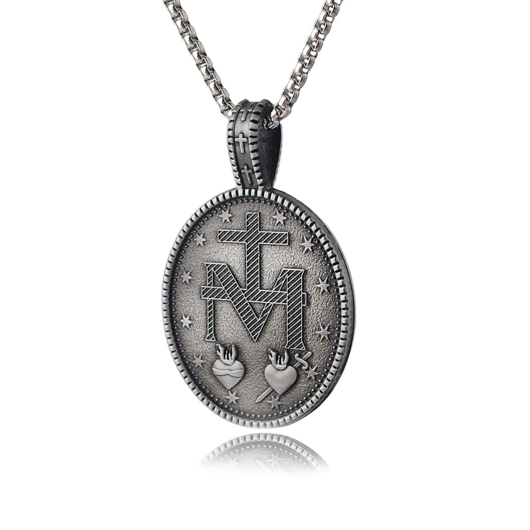Christianartworkshop Collier pendentif médaillon miraculeux de la Vierge Marie - image 1