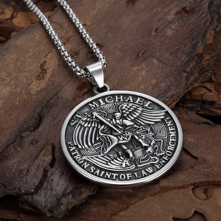 Christianartworkshop Collier religieux classique Saint Michel Archange - Argent - image 0