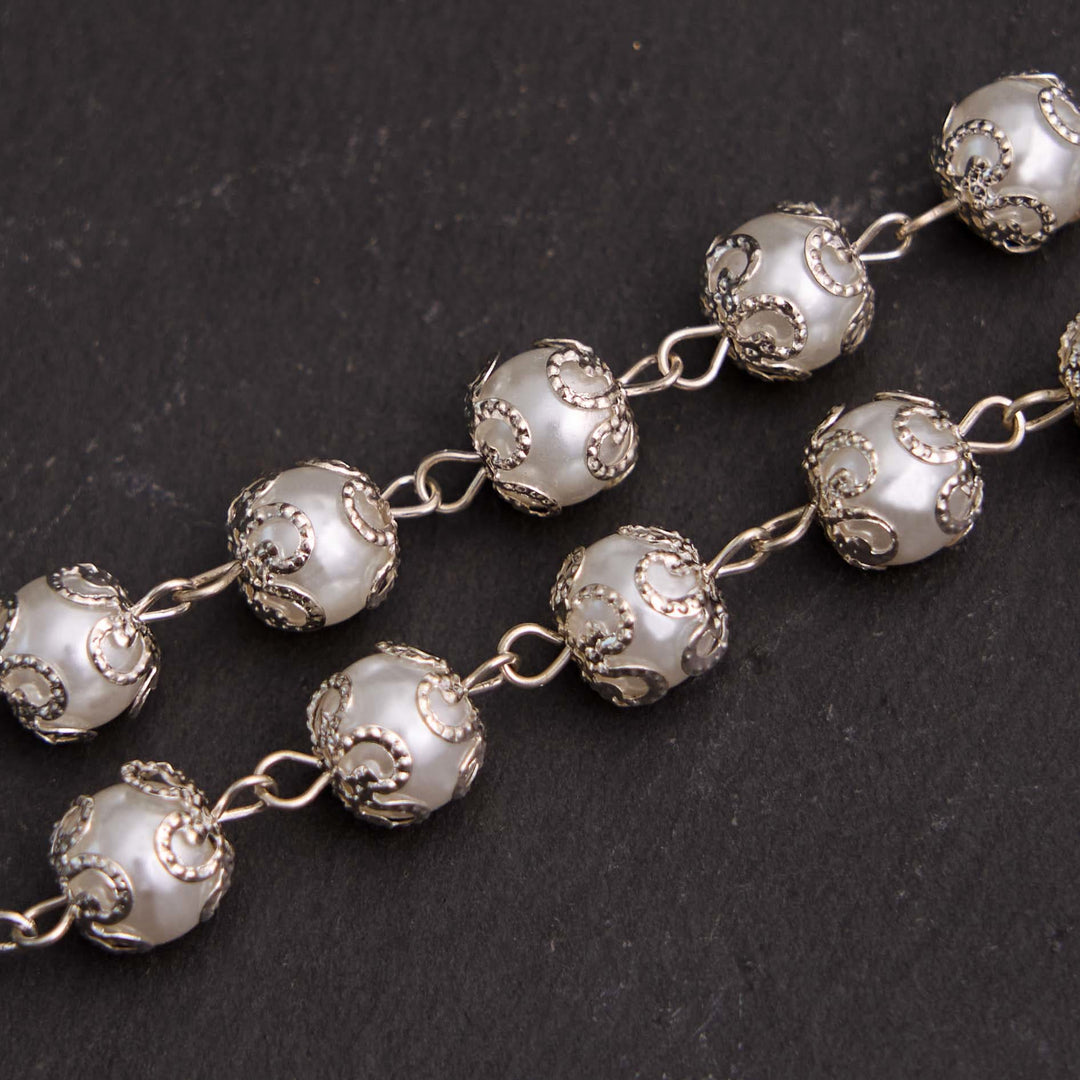 Bracelet chapelet en perles de verre chrétiennes avec croix de Saint Benoît et Jésus - image 9