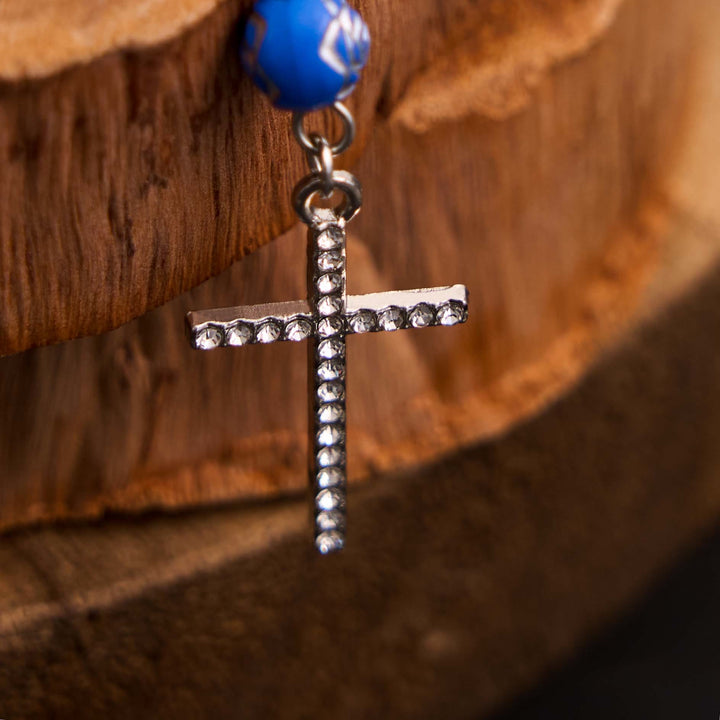 Bracelet chapelet en perles de rose et croix Notre-Dame de Guadalupe - image 6
