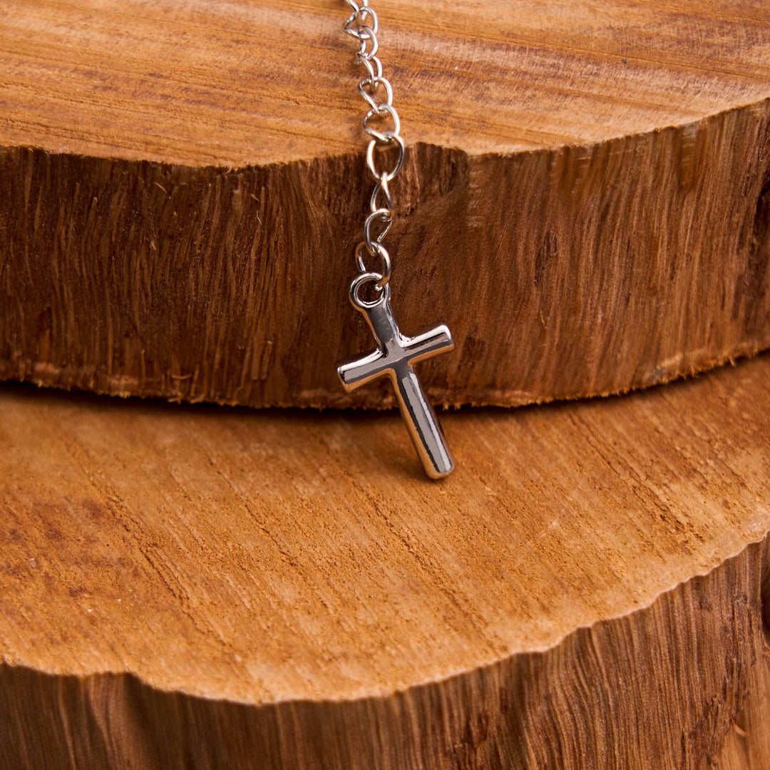 Bracelet simple et décontracté ajustable avec médaille et croix de la Vierge Marie, réalisé par Christianartworkshop - image 3