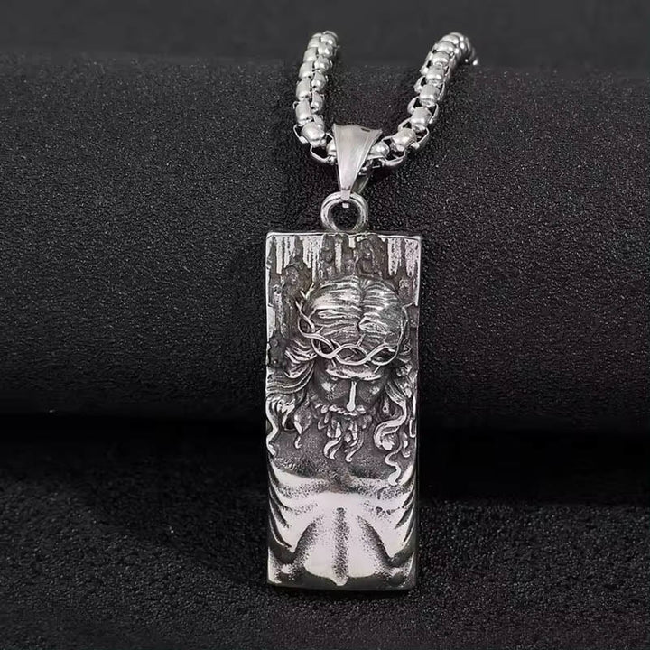 Christianartworkshop Collier religieux avec amulette bouclier de Jésus - Argent - image 0