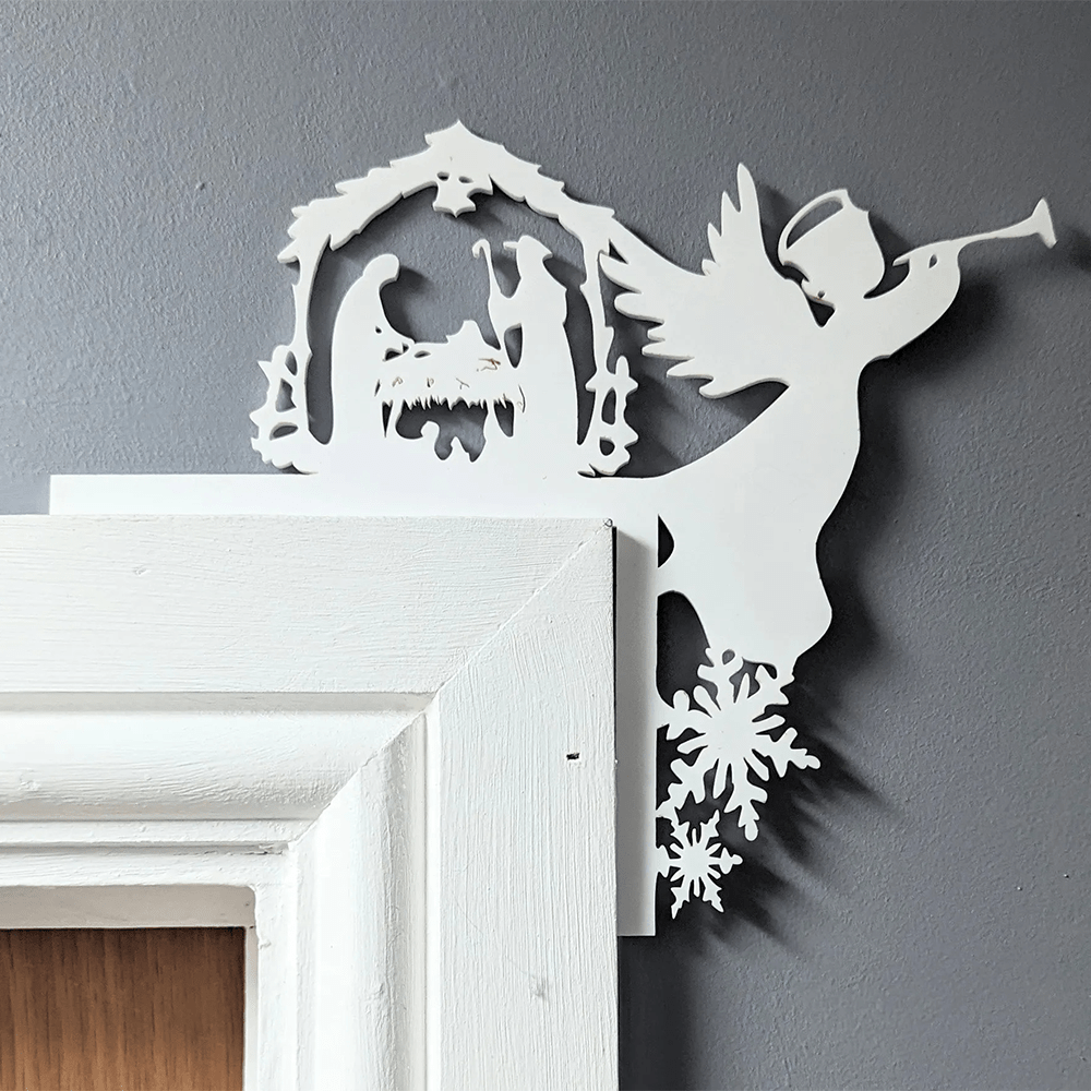 Christianartworkshop Décoration de porte de Noël créative - Blanc - image 0