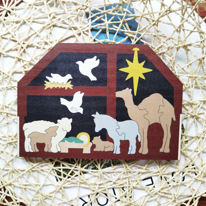 Puzzle en bois Crèche - Thème Camel - image 0