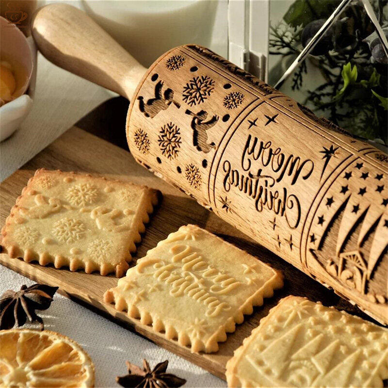 Rouleau à pâtisserie en bois de Noël - Thème du Christ - image 0