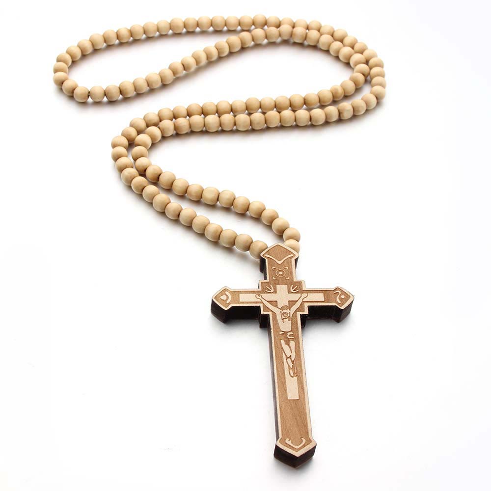 Christianartworkshop Collier en bois en forme de croix de Jésus - image 5