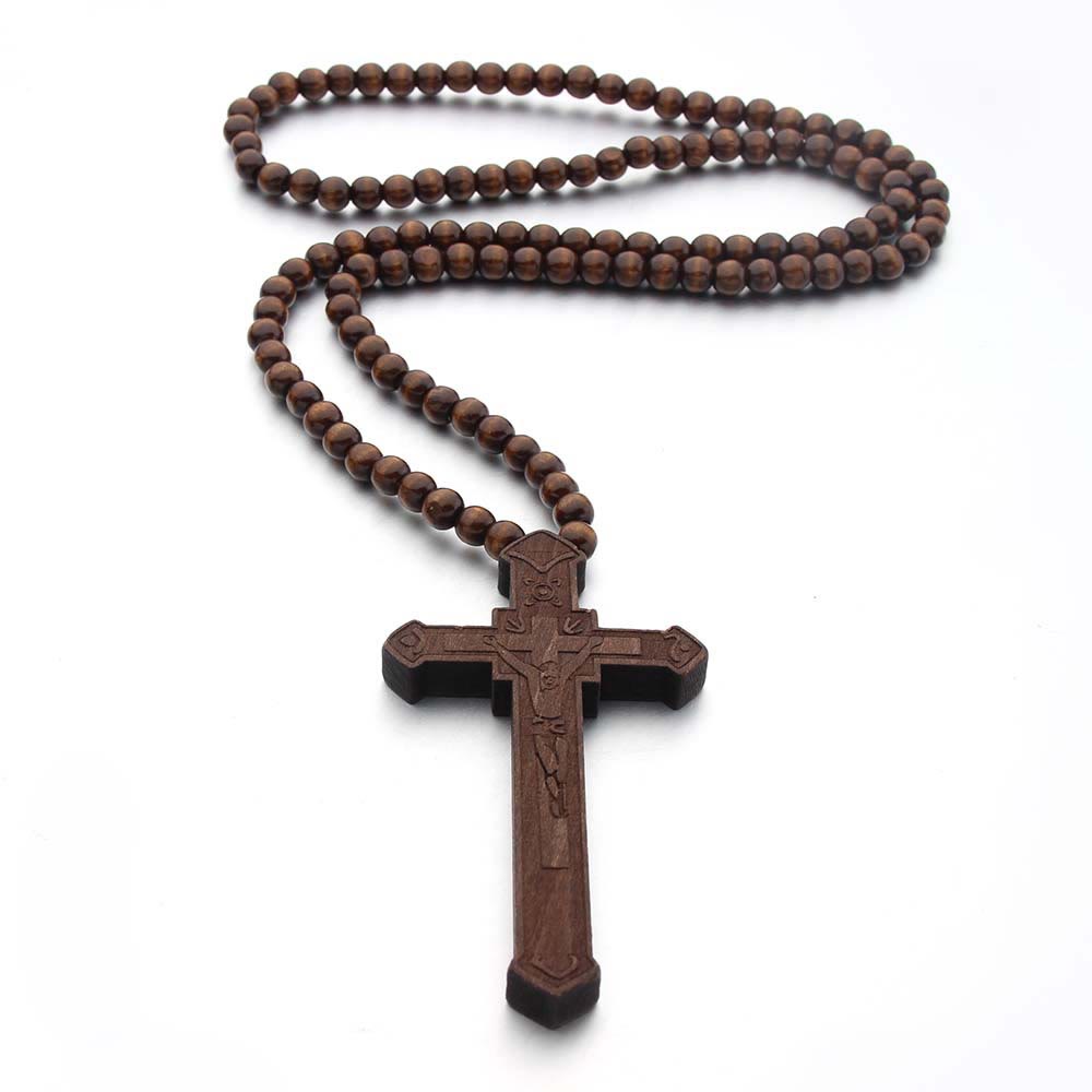 Christianartworkshop Collier en bois en forme de croix de Jésus - image 7