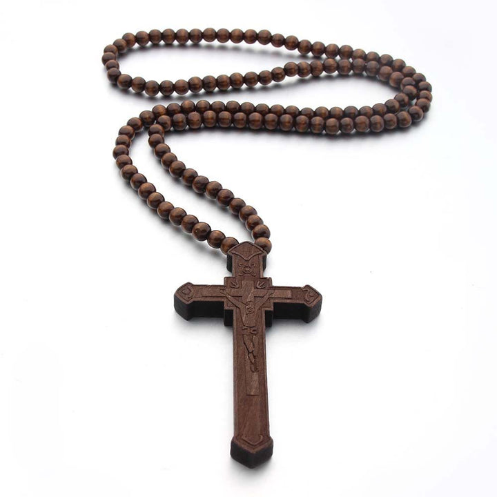 Christianartworkshop Collier en bois en forme de croix de Jésus - image 7