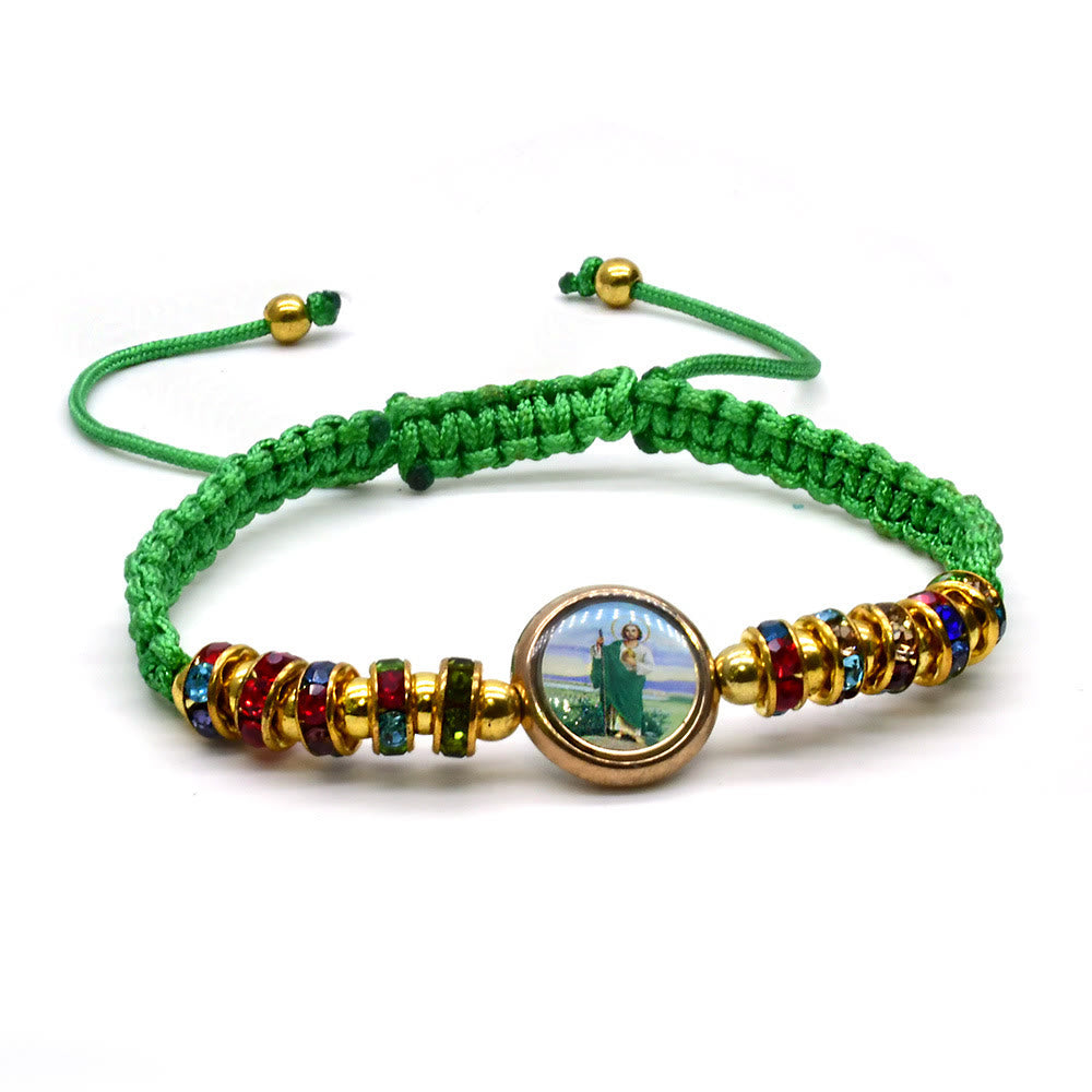 Bracelet ajustable en corde verte St. Jude de Christianartworkshop - Vert - image 0