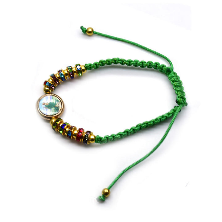Bracelet ajustable en corde verte St. Jude de Christianartworkshop - image 3