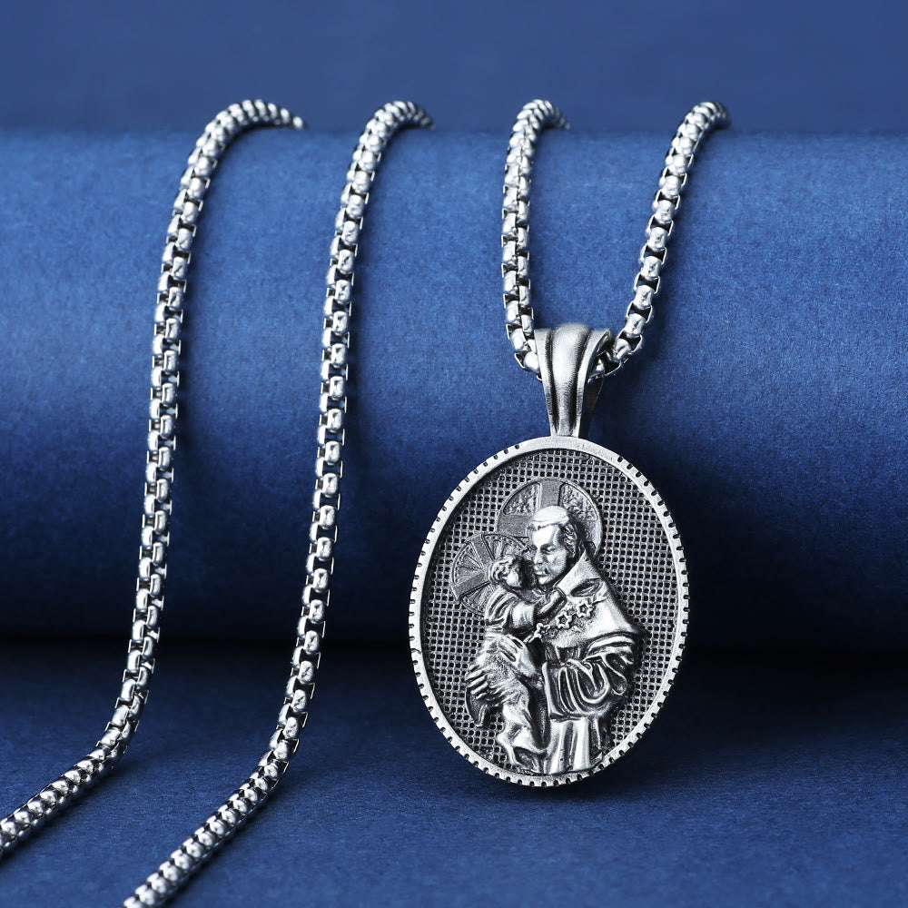 ChristianartworkshopCollier pendentif Saint Antoine et l'Enfant Jésus - Antoine et Jésus - image 0