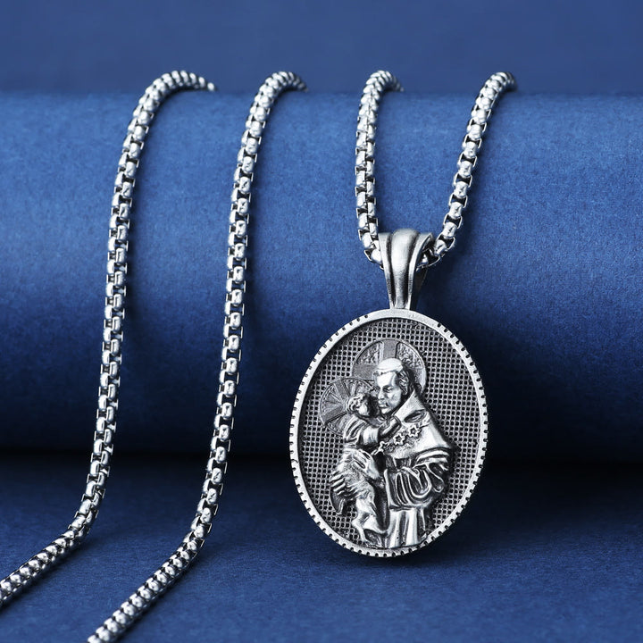 ChristianartworkshopCollier pendentif Saint Antoine et l'Enfant Jésus - Antoine et Jésus - image 0