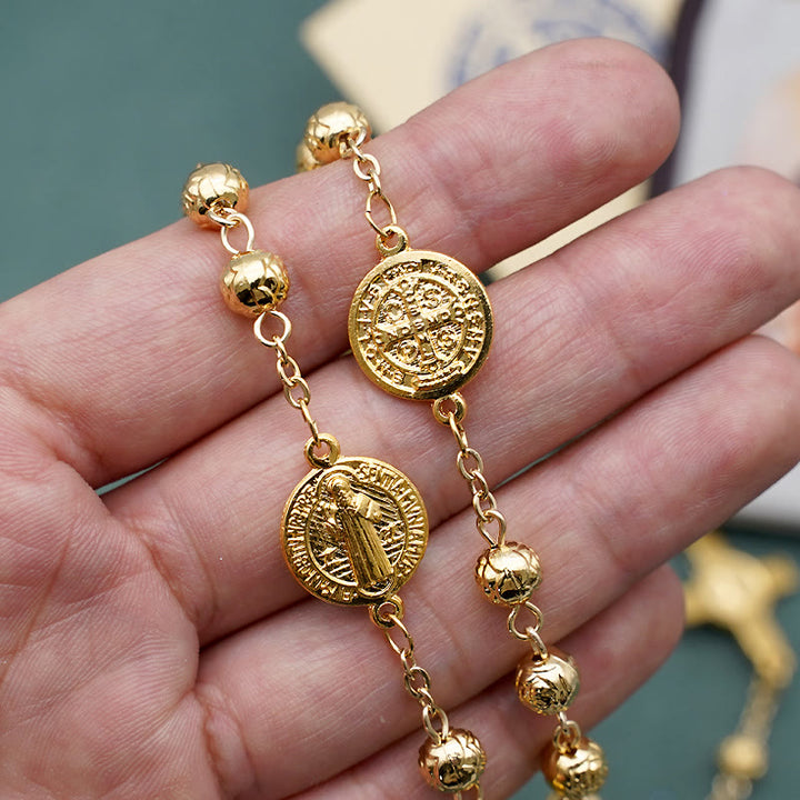 ChristianartworkshopChapelet classique doré de Saint Benoît - image 5