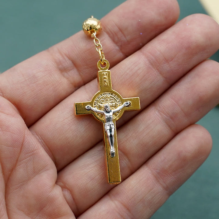 ChristianartworkshopChapelet classique doré de Saint Benoît - image 8