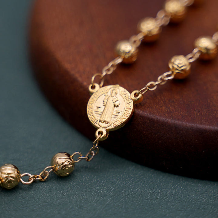 ChristianartworkshopChapelet classique doré de Saint Benoît - image 4