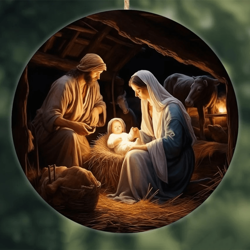 Christianartworkshop Ornements de Noël suspendus représentant Jésus né, style réaliste B - image 1