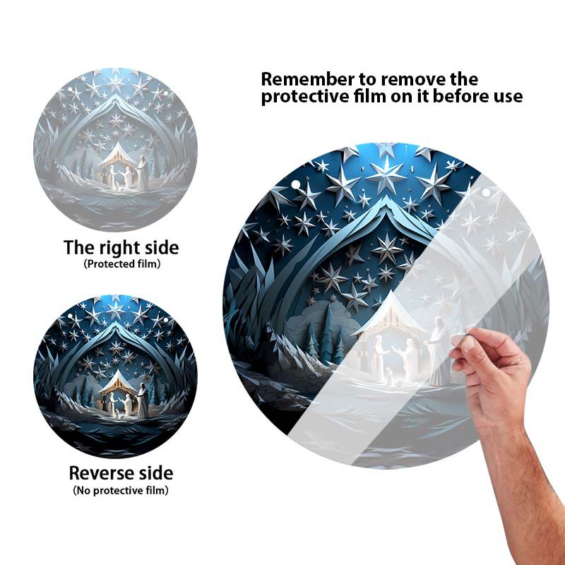 Christianartworkshop Série bleue 10 styles Décorations festives de la Nativité à suspendre A - image 2