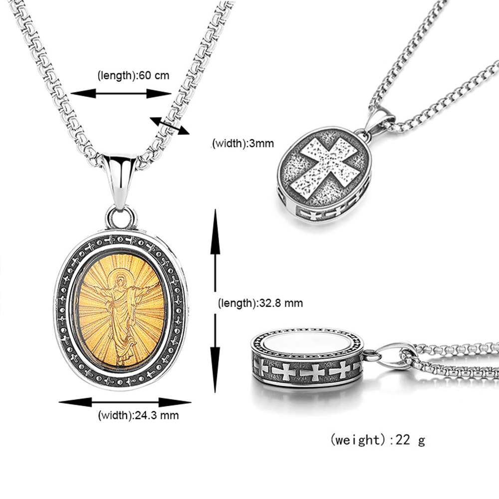 ChristianartworkshopCollier pendentif médaille du Christ en titane - image 12