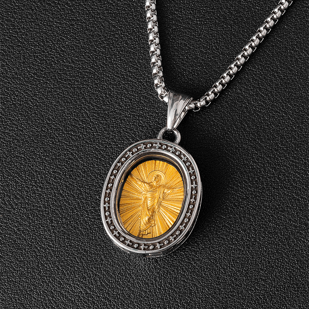 ChristianartworkshopCollier pendentif médaille du Christ en titane - Ascension - image 6
