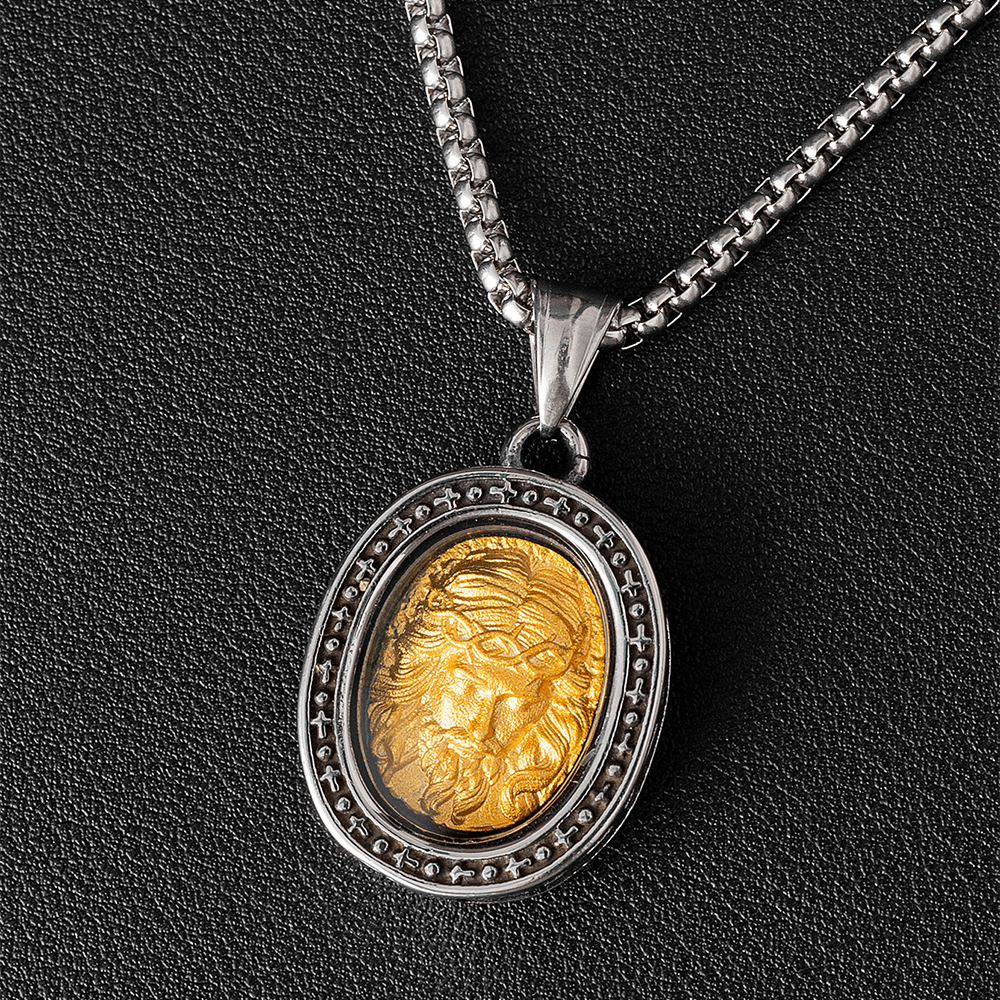 ChristianartworkshopCollier pendentif médaille du Christ en titane - Couronne d'épines - image 7