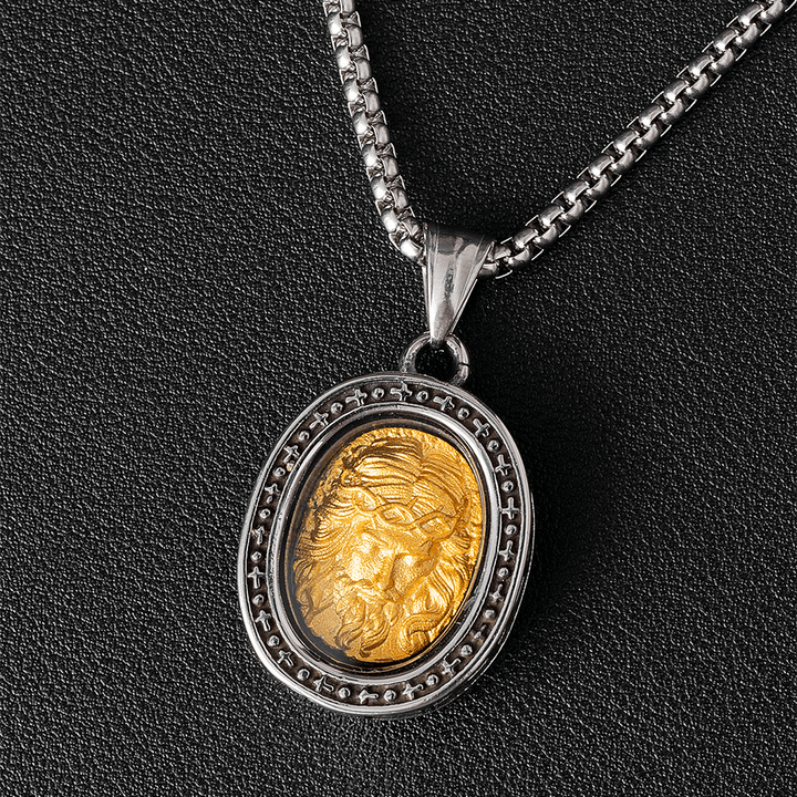 ChristianartworkshopCollier pendentif médaille du Christ en titane - Couronne d'épines - image 7