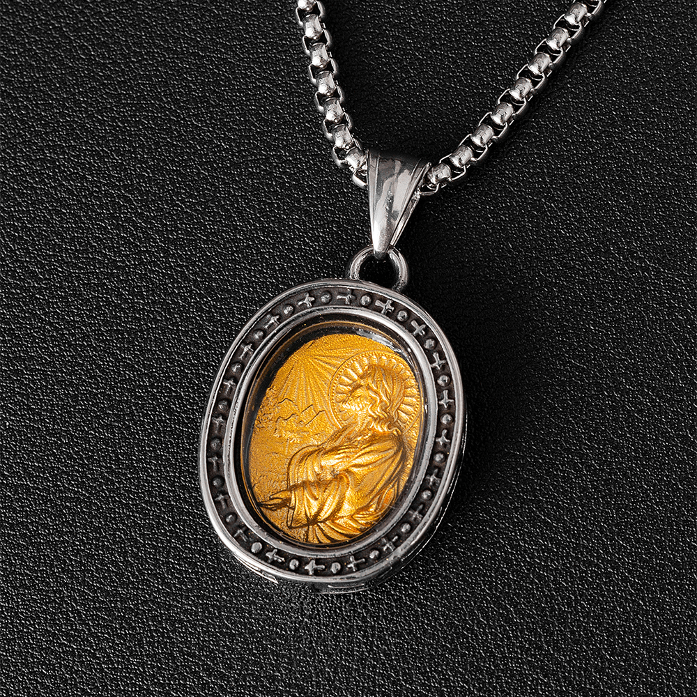 ChristianartworkshopCollier pendentif médaille du Christ en titane - Résurrection - image 10