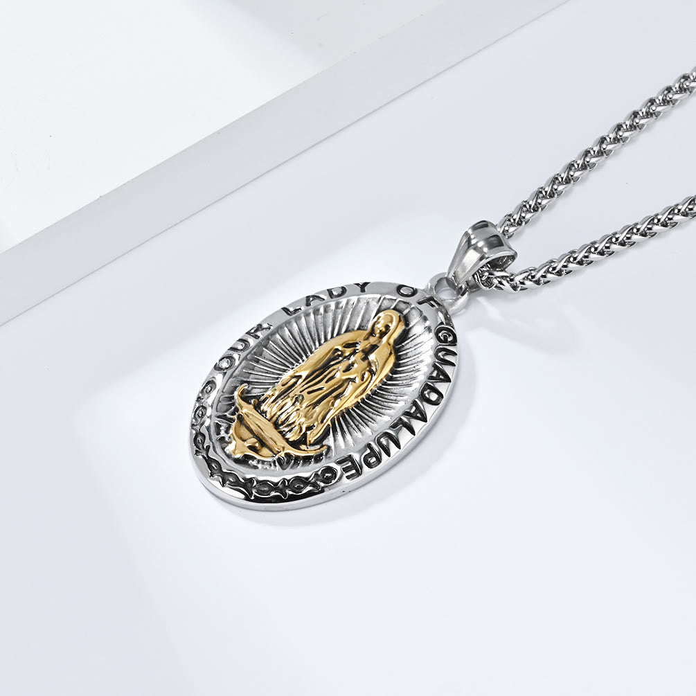 ChristianartworkshopCollier Notre-Dame de Guadalupe en acier inoxydable, 3 couleurs - image 3