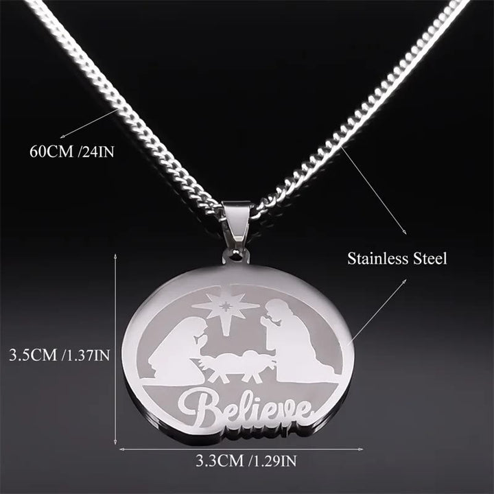 Christianartworkshop Collier de Noël en argent avec motif de la Nativité - image 4