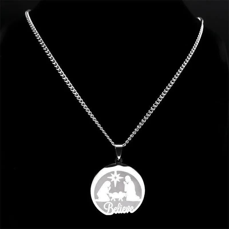 Christianartworkshop Collier de Noël en argent avec motif de la Nativité - image 2