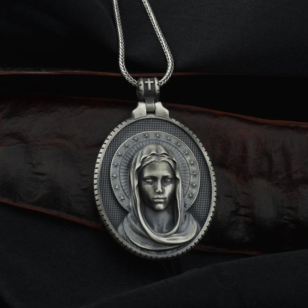 Christianartworkshop Collier en acier inoxydable de l'Assomption de la Vierge Marie - image 2