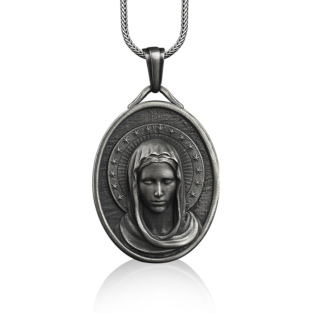 Christianartworkshop Collier en acier inoxydable de l'Assomption de la Vierge Marie - Argent - image 0