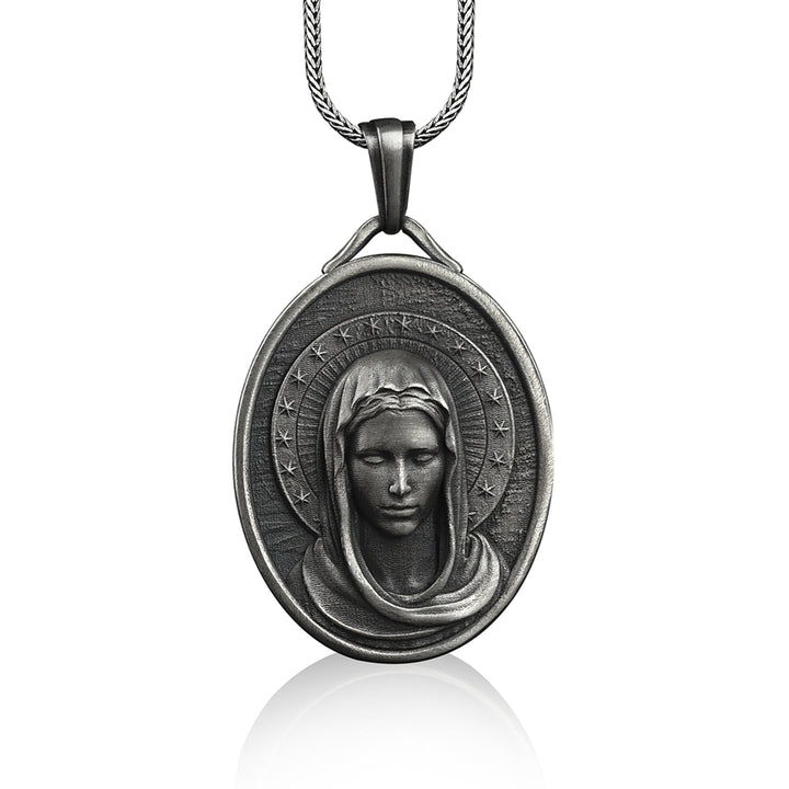 Christianartworkshop Collier en acier inoxydable de l'Assomption de la Vierge Marie - Argent - image 0