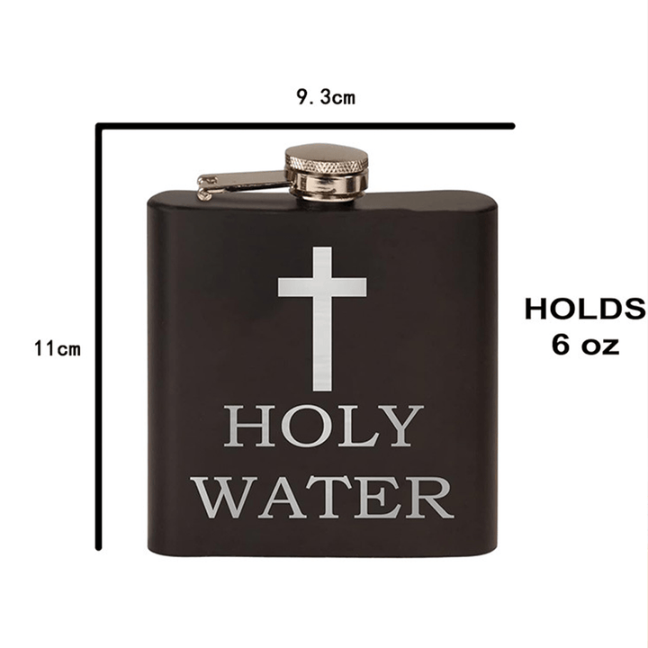 Gourde à alcool portable noire Christian Art pour eau bénite - image 5