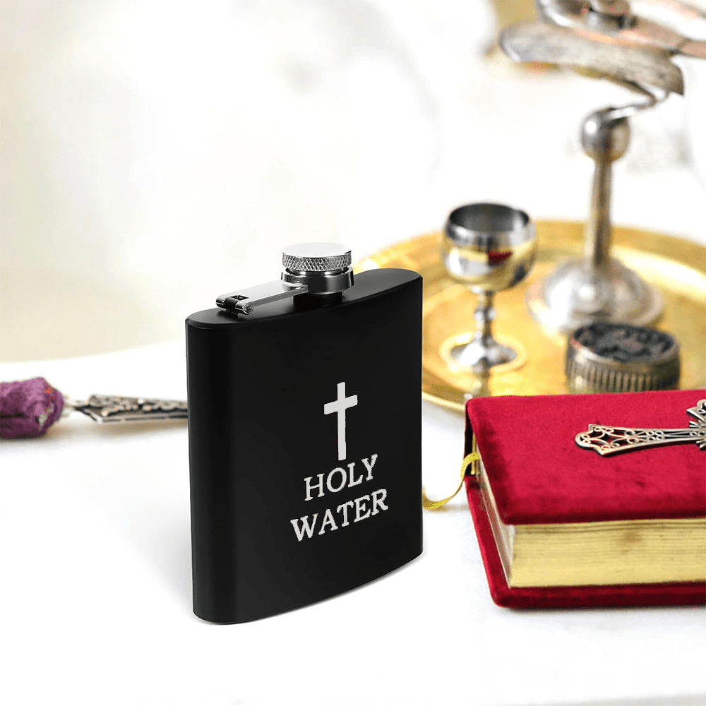 Gourde à alcool portable noire Christian Art pour eau bénite - image 3