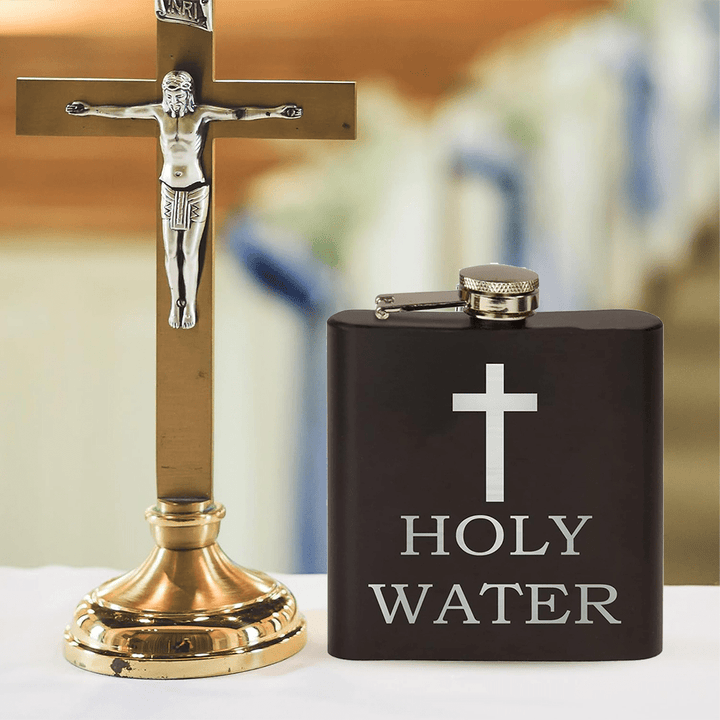 Gourde à alcool portable noire Christian Art pour eau bénite - Noir - image 0