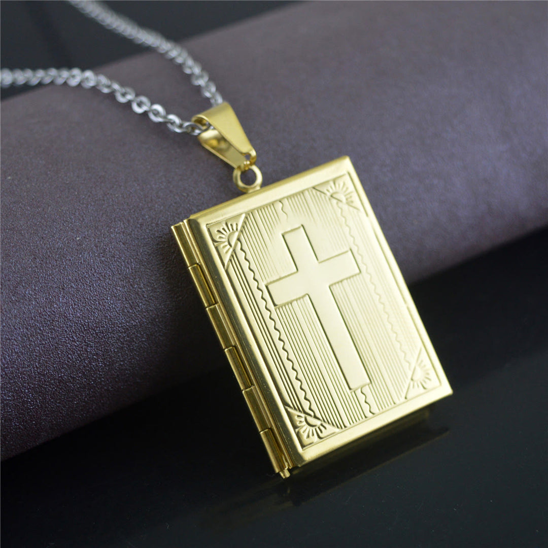 Christianartworkshop Collier pendentif pratique en forme de Bible ouvrable - image 2