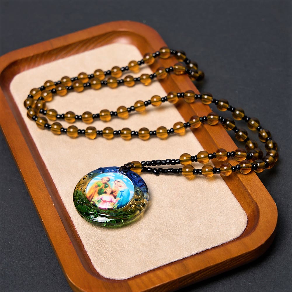 ChristianartworkshopCollier de perles marron foncé Sainte Famille - Brun foncé - image 0