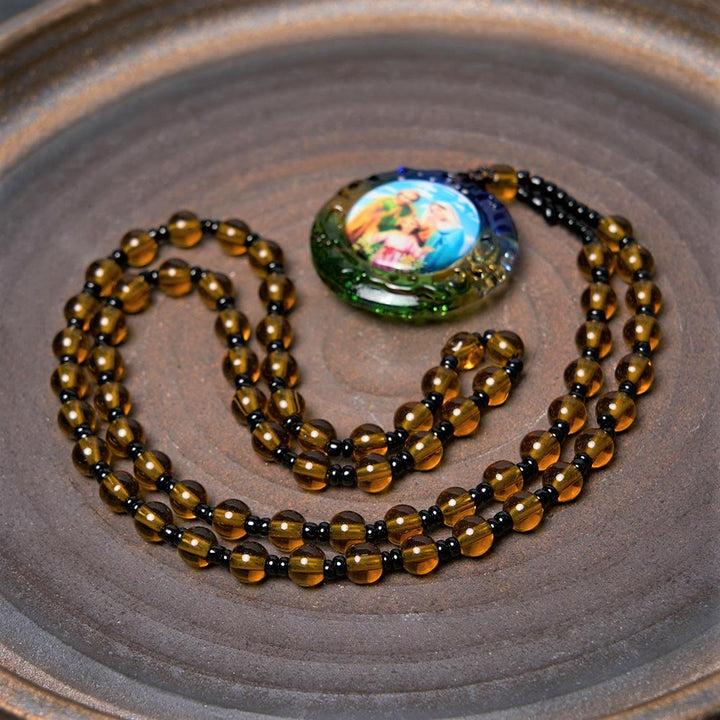 ChristianartworkshopCollier de perles marron foncé Sainte Famille - image 1