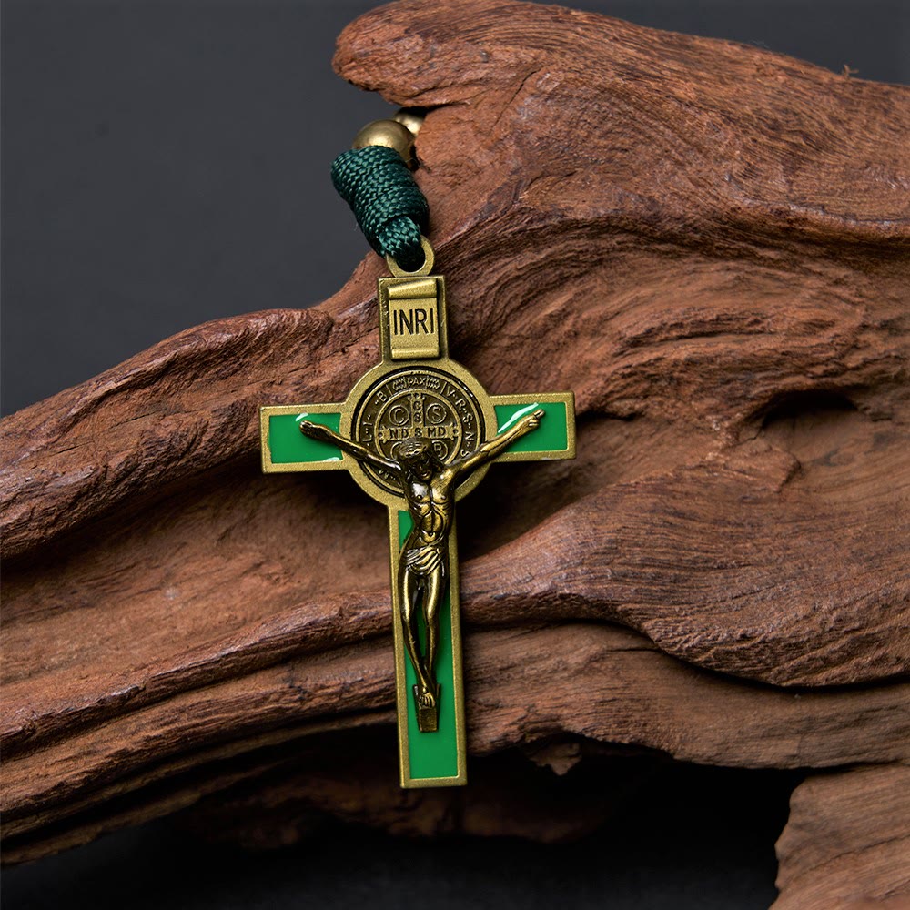 Christianartworkshop Crucifix rond de 10 mm en bronze acrylique avec paracorde - image 3