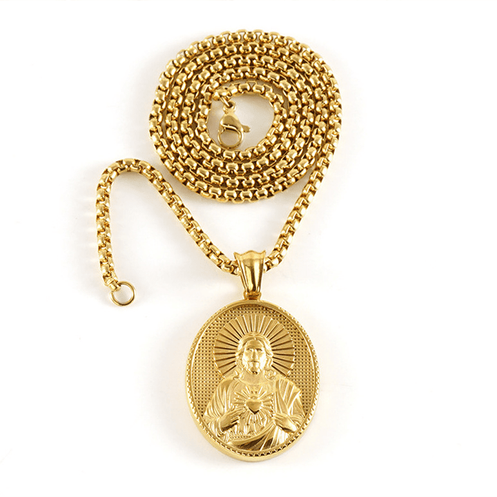 Christianartworkshop Collier pendentif icône classique style rétro 11 - Cœur Sacré de Jésus - image 8