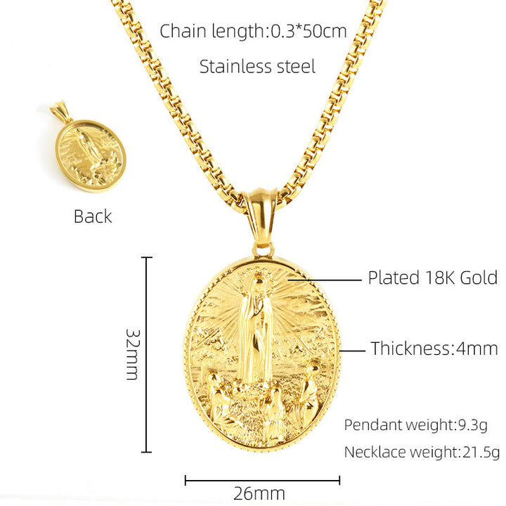 Christianartworkshop Collier pendentif icône classique style rétro 11 - Notre-Dame de Fatima - image 10