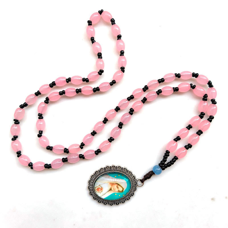 Christianartworkshop Collier pendentif style classique avec 9 icônes de saints (Jésus et la Vierge Marie) - image 4